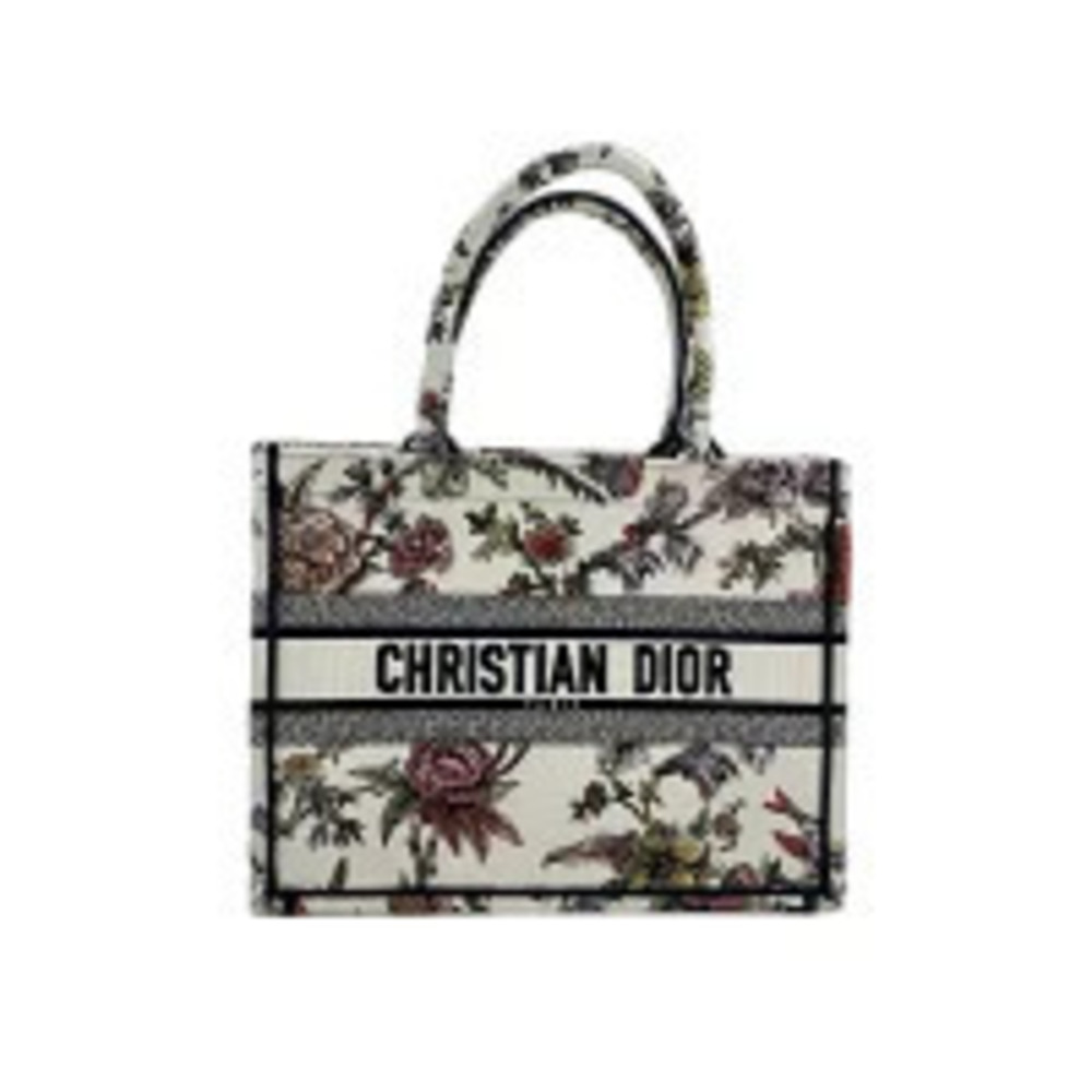 Christian Dior Book Tote Bag Canvas White